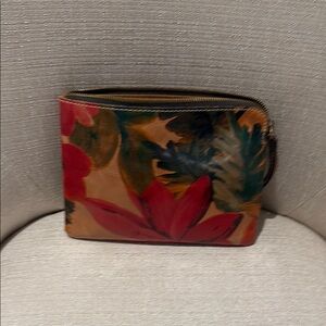 Floral Print Leather Wallet